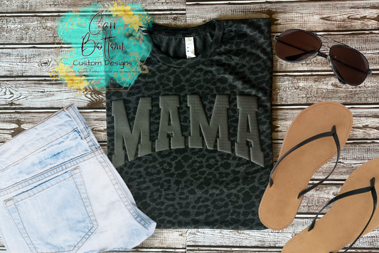 Leopard Mama puff t-shirt