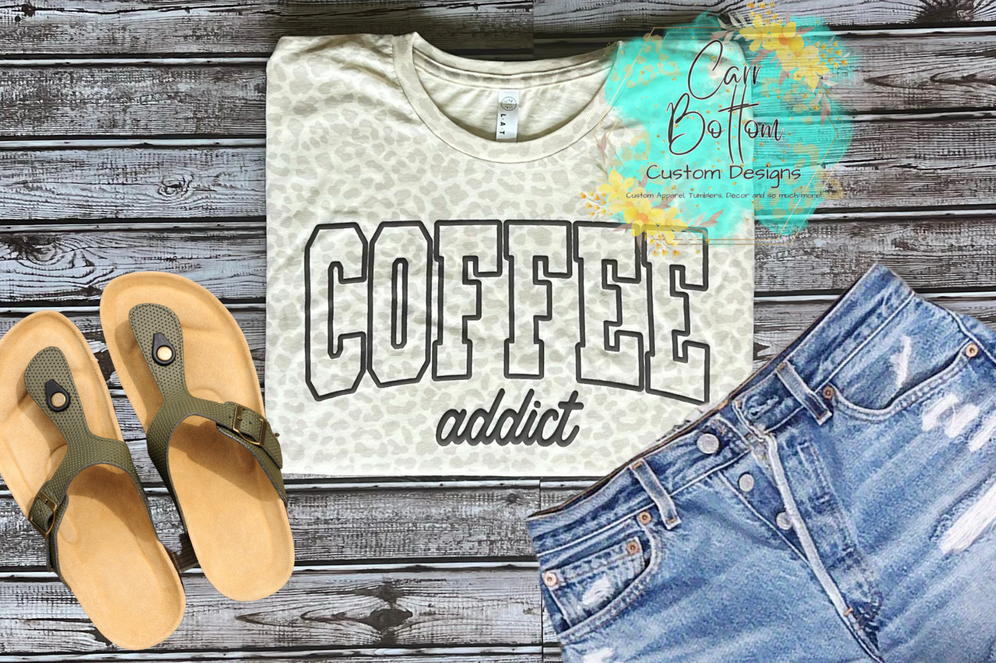 Coffee Addict leopard puff